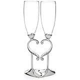 Hortense B. Hewitt Champagne Toasting Flutes Wedding Accessories, Linked Love, Set of 2