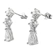 Sterling Silver CZ Drop Earrings