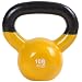 GoFit 10-Pound Yellow Kettlebell with Vinyl Coating, Training DVD and Exercise Booklet