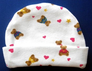 Teddy Bears and Hearts Baby Hat (Four Sizes)