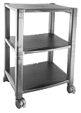Kantek 3-Shelf Desk Side Mobile Printer Stand with Organizing Drawer, 17 x 13.25 x 24.5 Inches, Black (PS540)