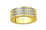 Nice Men's Big Genuine Diamond Yellow Gold Ring / Band 0.50ctw