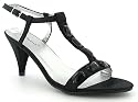 Platino "Fox Trot" Ladies Gem Evening Sandal - Black