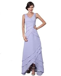 Plus Size Sexy V-neck Chiffon Crystal Beaded Sleeveless Evening Dress/Bridesmaid Dress/Prom Dress/Party Dress/Maxi Dress 