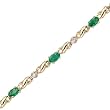 10K Yellow/White Gold 0.08 ct. Diamond and 1 3/4 ct. Emerald Bracelet