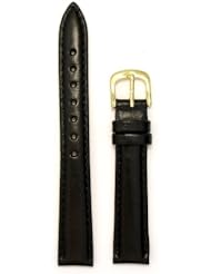 Ladies Genuine Italian Leather Watchband Black 12mm Watch Band - by JP Leatherworks