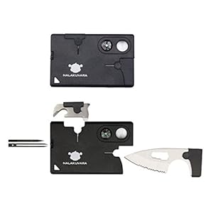 Credit Card Companion, NALAKUVARA 10 in 1 Pocket Knife Multi Purpose Stainless Steel Tool Set Hunting Emergency Survival Utility Outdoor Tools Multitools Wallet Knives Kit