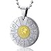Capricorn Goat Sign Zodiac Symbol Stainless Steel Circle Pendant Necklace