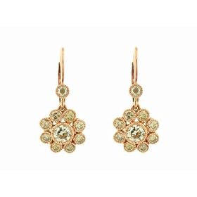 Rose Cut Diamond Earrings in Rose Gold by Sethi Couture