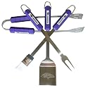 Motorhead Products MH5025 NFL 4-Piece BBQ Grilling Utensil Set, Ravens