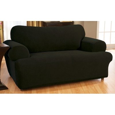 Stretch Pique Sofa Slipcover (T-Cushion) Fabric: Claret