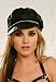 Leather Hat With Chain Detail (Black;One Size)