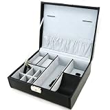 Coffret &agrave; Bijoux / Vide Poche "Lorenzo" Cuir Noir
