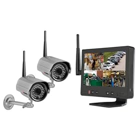 Lorex LW2602 Ultra Digital Wireless Quad Surveillance System with 7″ LCD and two Digital Wireless Color Surveillance Cameras