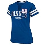 NFL New York Giants Go For Two Short Sleeve Split Crew Neck Tee Womens