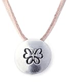 Pewter Engraved Butterfly Disk Pendant by Bob Siemon, 18"