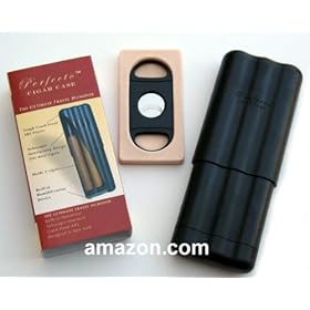  Perfecto 3 Cigar Case with Humidifier and Cutter