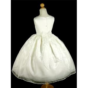 White girl dress: A8004d NEW Ivory Flower Girl Pageant Easter Party Dress + Free Hair Wreath Size 2 6 8 10 12
