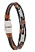 Brown Orange Leather Rope Wrist Bracelet, Unisex and Casual, with Stainless Steel Clasp, By Regetta Jewelry