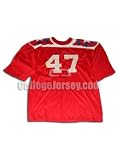 Red No. 47 Game Used Michigan State Southern Athletic Football Jersey
