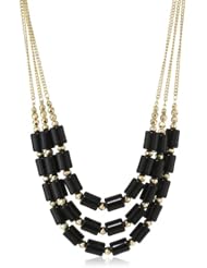 RAIN Triple Black Beaded Necklace
