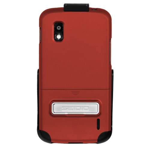Seidio BD2-HR3LGN4K-GR Surface Carrying Case with Metal Kickstand and Holster Combo for LG Nexus 4 - Retail Packaging - Garnet Red
