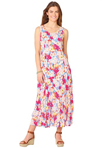 Women's Plus Size Sleeveless Crinkle Dress