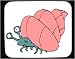 Decorated Mouse Pad with hermit, crab