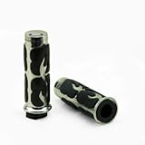 1'' Motorcycle Powerboat Rubber Black Flame Handlebar Bar End Hand Grip Grips for ATV... 