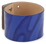 Streets Ahead 1 1/2 Embossed Bright Royal Blue Tonal Zebra Print Cuff Bracelet