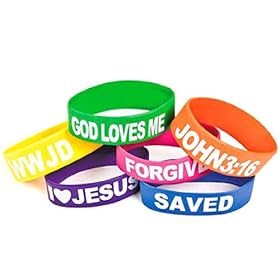  Rubber Religious Saying Bracelets (1 dz)
