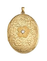 Genuine Ibiza 14K Yellow Gold Oval Locket With Rose Diamond 29.25X20.5 Grams 4.1.100% Satisfaction Guaranteed.