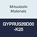 Mitsubishi Materials GYPRUS20D00-K25 GY Series Offset Mono Block External Grooving Holder, Right Hand, 0? Angle, 0.315" Seat, 0.984" Grooving Depth, 1.250" Height, 1.250" Width, 7" Length