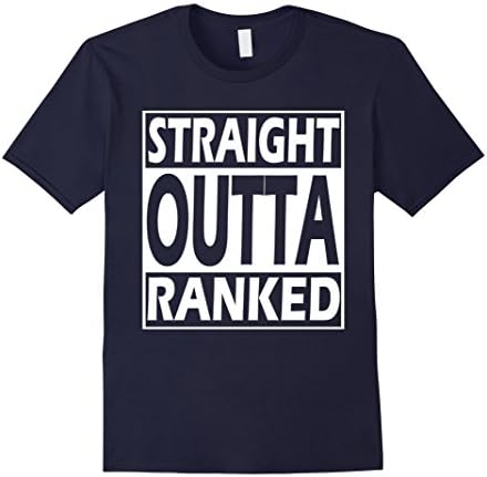Men's STRAIGHT OUTTA RANKED - LoL Gaming League T-Shirt 2016 Medium Navy