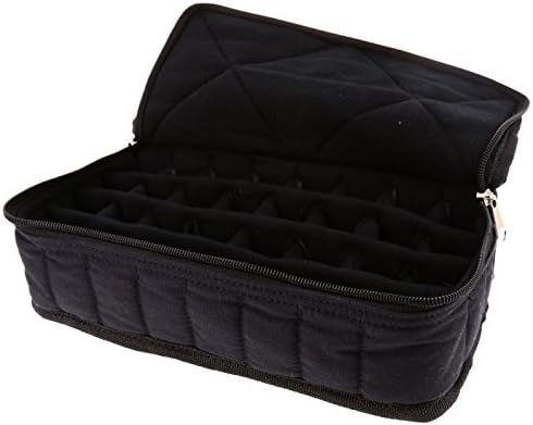 Aroma Oil Tools 32-Bottle Essential Oil Carrying Case for 15ml Bottles - Black w/Black Interior