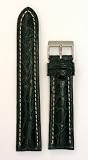 Men's Genuine Crocodile Watchband Natural Matte Finish Green 22mm Watch Band