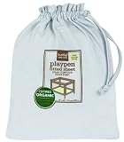 Kushies Organic Jersey Play Pen Flannel Crib Fitted Sheet, Light Blue