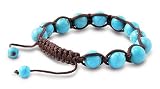 Turquoise & Brown String Shamballa Bracelet 10MM