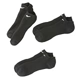 Nike Performance Moisture Wicking No Show Socks, 3 pair, Black, Men's shoe size 8-12
