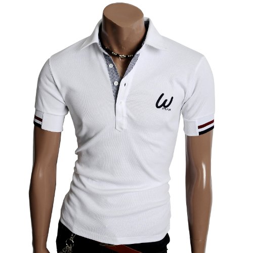 Doublju Mens Casual short Sleeve Point Polo T-shirt (076D)