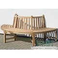 Baumbank (Halbkreis) aus massivem Teakholz! / Bank / Gartenbank / Sitzbank / Parkbank