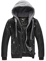 WantDo Men's Fashion Faux Pu Leather Jackets