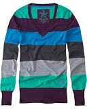 Apparel : NOLLIE Striped V-Neck Sweater