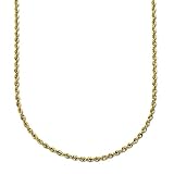 14 Yellow Gold 2.25mm Diamond Cut Rope Chain Necklace, 16