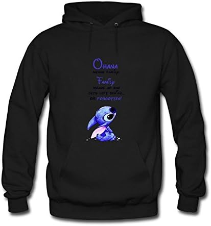 PEIXU Lilo And Stitch Custom Women's Hoody Hoodie Sweatshirt Sweater Medium Black