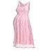 HOTOUCH Women Maternity Sleeveless Empire Waist Knee Length Crochet Lace Dress
