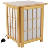 Quality Unique Simple Beautiful - 19" Japanese End Table Nightstand Wood & Paper Lantern Floor Lamp - 4 Colors