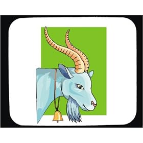 Mouse Pad with bell, goat, ram, collar, horns