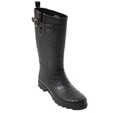 Bamboo by Journee Croc Print Rubber Rain Boots