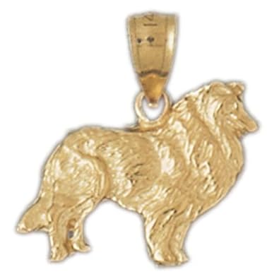 Cheap Girls Jewelry Dazzlers Solid 14k Gold Collie Dog Charm Pendant Available in three colors from jewelsberry (weights: 1.6 grams only) For Sale